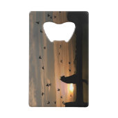 Kat in de Sunset Credit Kaart Bottle Open Creditkaart Flessenopener (Voorkant)