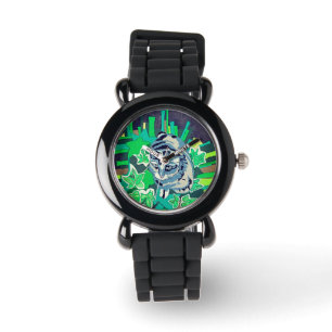 Kat in de tuin horloge