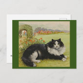 Kat in de tuin van Louis Wain Briefkaart (Voorkant / Achterkant)