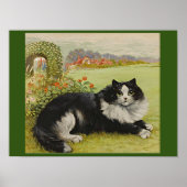 Kat in de tuin van Louis Wain Card Poster (Voorkant)
