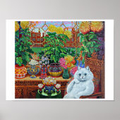 Kat in de tuin van Louis Wain Poster (Voorkant)