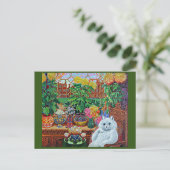 Kat in de tuinkamer door Louis Wain Card Briefkaart (Staand voorkant)