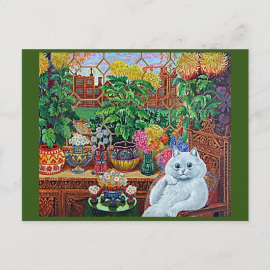 Kat in de tuinkamer door Louis Wain Card Briefkaart (Voorkant)