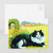 Kat in de Vloertuin, Louis Wain Briefkaart (Voorkant / Achterkant)