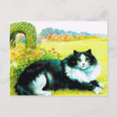 Kat in de Vloertuin, Louis Wain Briefkaart (Voorkant)