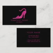 Kat in de vorm van hoge hellingen in roze kleur visitekaartje (Voorkant / Achterkant)