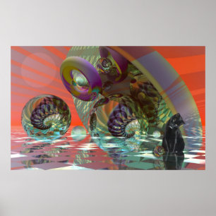 Kat in de wereld van de sci-fi poster