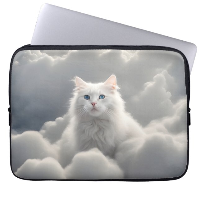 Kat in de wolken laptop sleeve (Voorkant)