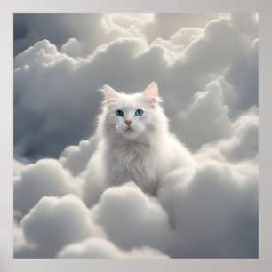 Kat in de wolken poster