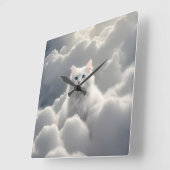 Kat in de wolken vierkante klok (Hoek)