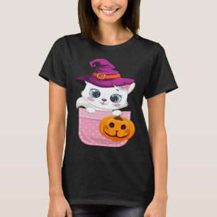 Kat in de zak Leuke Halloween Pompoen Kat 1 T-shirt
