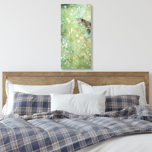 Kat in de zomerweide, Bruno Liljefors Canvas Afdruk (Insitu (Slaapkamer))