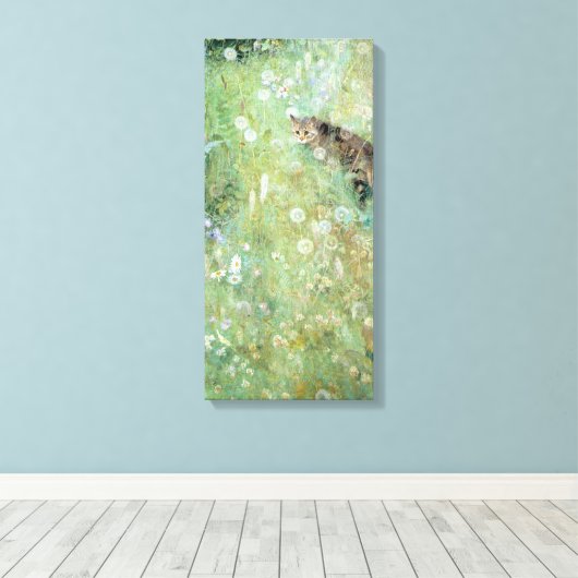 Kat in de zomerweide, Bruno Liljefors Canvas Afdruk (Insitu (Houten vloer))