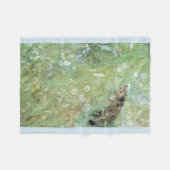 Kat in de zomerweide, Bruno Liljefors Fleece Deken (Voorkant (Horizontaal))