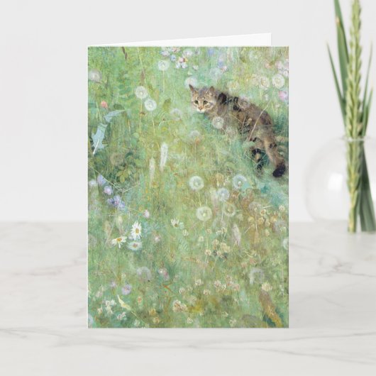 Kat in de zomerweide, Bruno Liljefors Kaart (Voorkant)
