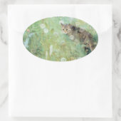 Kat in de zomerweide, Bruno Liljefors Ovale Sticker (Tas)