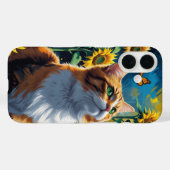 Kat in de Zonnebloementuin Case-Mate iPhone Case (Achterkant (horizontaal))