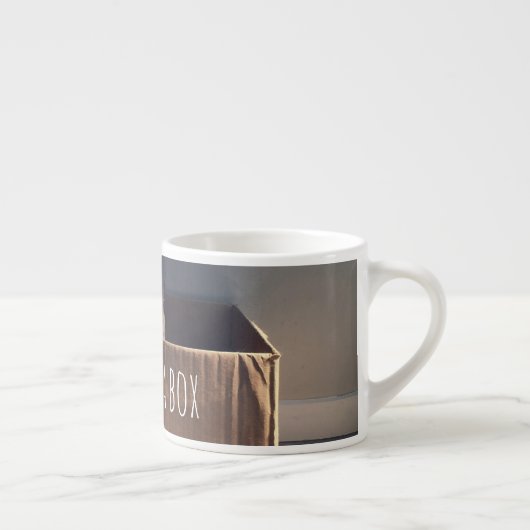 Kat in doos espresso kop (Rechts)