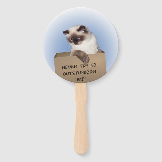 Kat in doos handwaaier (Achterkant)