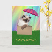 Kat in doos kaart (Gele Bloem)