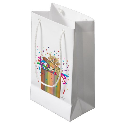 Kat in doos klein cadeauzakje (Voorkant Gekanteld)