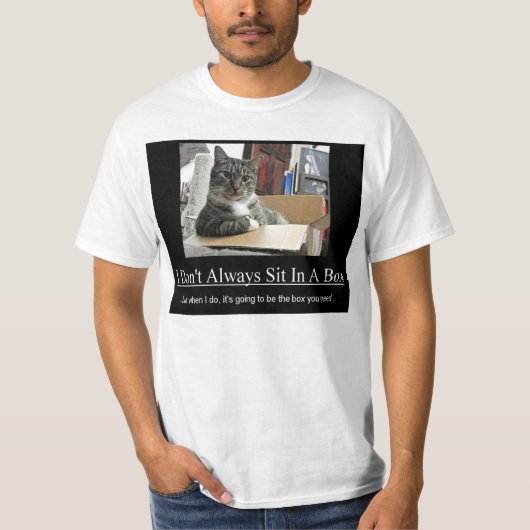 Kat in doos... t-shirt (Voorkant)