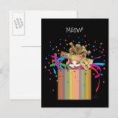 Kat in doos uitnodiging briefkaart (Voorkant / Achterkant)