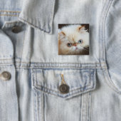 Kat in doos vierkante button 5,1 cm (In situ)