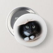 Kat in een b-ag ronde button 7,6 cm (Voorkant /achterkant)