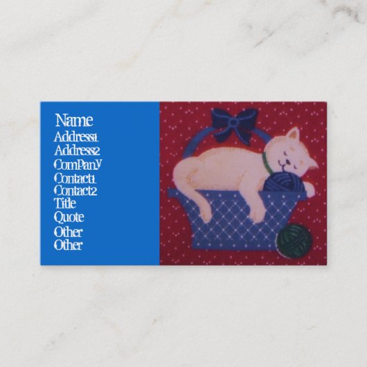 Kat in een Basket Business/Profile Card Visitekaartje (Voorkant)