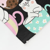 Kat in een bekerpatroon 01 W Fleece Deken (Hoek)