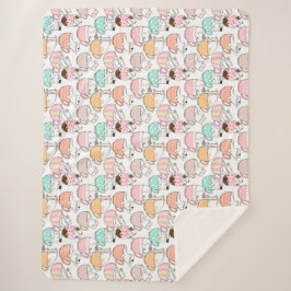 Kat in een bekerpatroon 01 W Sherpa Deken