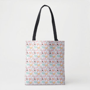Kat in een bekerpatroon 01 W Tote Bag
