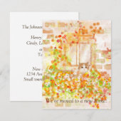 Kat in een Blokkerdoos de Nieuwe Kaart van de Aank Notitiekaartje (Voorkant / Achterkant)