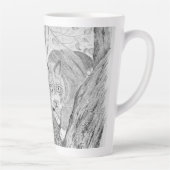 Kat in een boom latte mok (Rechts)