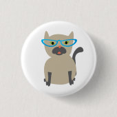 Kat in een bril Button (Voorkant)