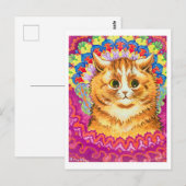 Kat in een decoratief patroon, Louis Wain Briefkaart (Voorkant / Achterkant)