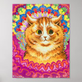 Kat in een decoratief patroon, Louis Wain Poster (Voorkant)