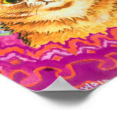 Kat in een decoratief patroon, Louis Wain Poster (Hoek)