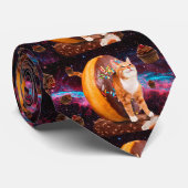 Kat in een donut stropdas (Opgerold)