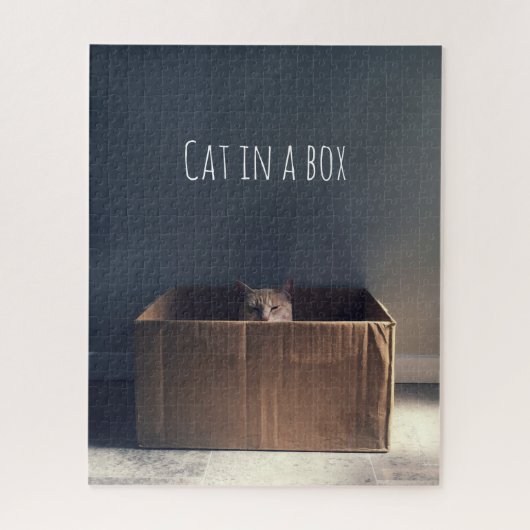 Kat in een doos. De Zen-kat-meester. Legpuzzel (Verticaal)