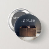 Kat in een doos. De Zen-kat-meester. Ronde Button 5,7 Cm (Voorkant /achterkant)