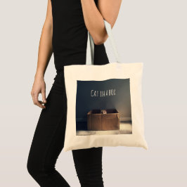Kat in een doos. De Zen-kat-meester. Tote Bag