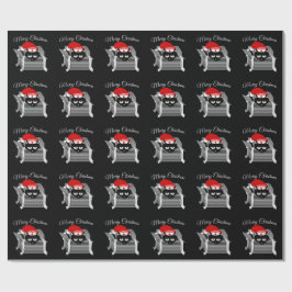 Kat in een doos grappige kerst cadeaupapier