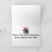 Kat in een doos grappige kerst feestdagen kaart (Binnen)