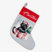 Kat in een doos Kerstcadeaus kat mensen Kleine Kerstsok (Voorkant (Hangend))