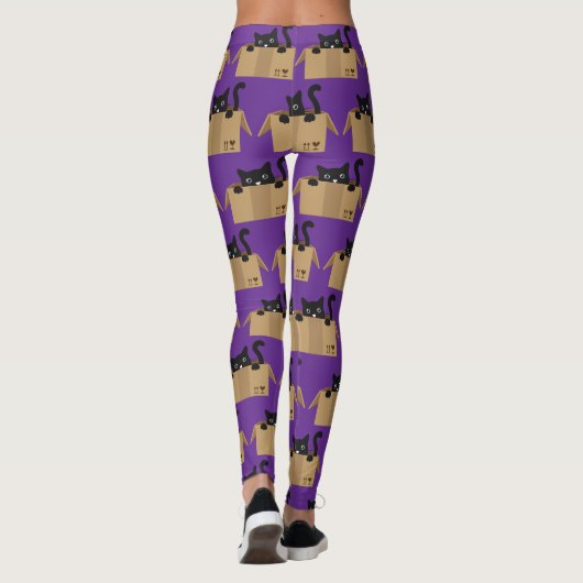 Kat in een doos Leuk Dier ontwerp Leggings (Achterkant)