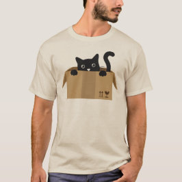 Kat in een doos Leuk Dier ontwerp T-shirt