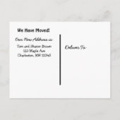 Kat in een doos "We verhuizen" Nieuw adres   Aankondigingskaart (Achterkant)