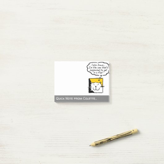 Kat in een Flap Cartoon Kat Lover Post-it® Notes (Op bureau)